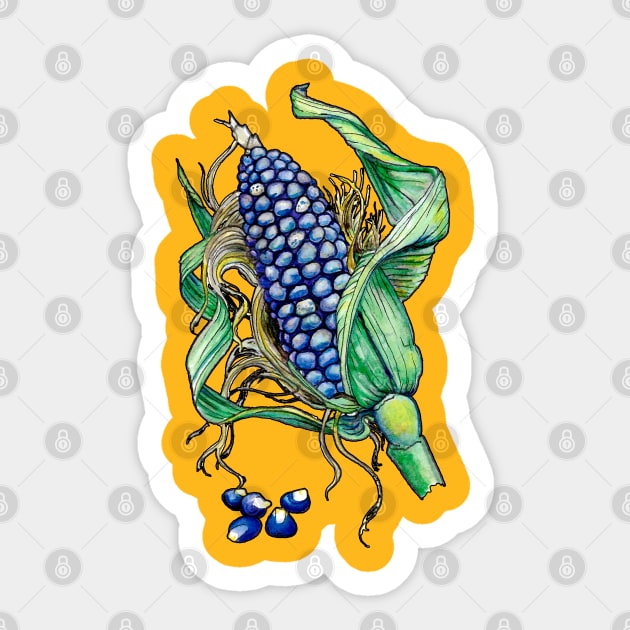 Blue Corn Sticker by ThisIsNotAnImageOfLoss